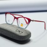 Maroon cat eye glasses
